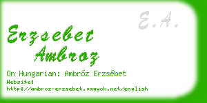 erzsebet ambroz business card