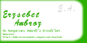 erzsebet ambroz business card